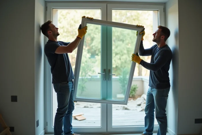 Installation d'un double vitrage à contrôle solaire dans un appartement en rénovation
