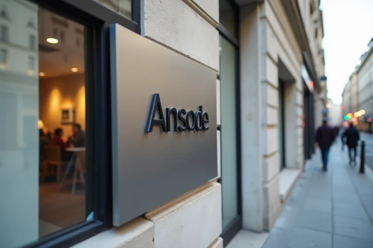 Nouvelle enseigne commerciale d'une entreprise rebaptisée en 2026 sur une façade moderne en milieu urbain français