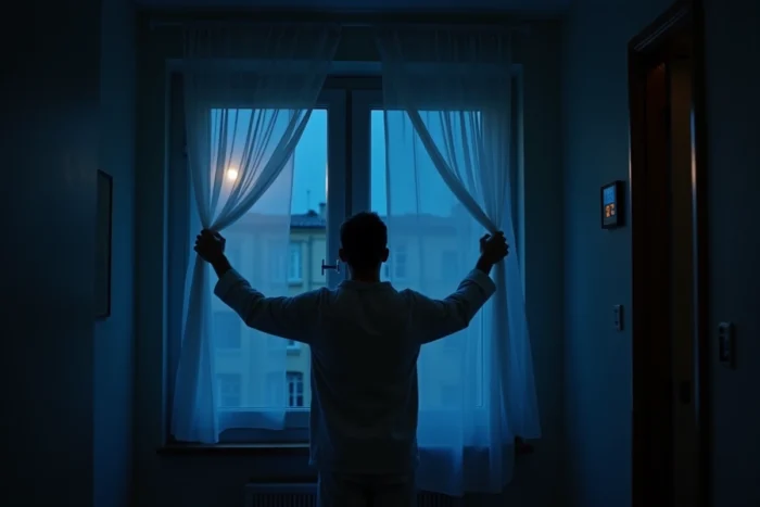 Ventilation nocturne par ouverture croisée de fenêtres dans un appartement